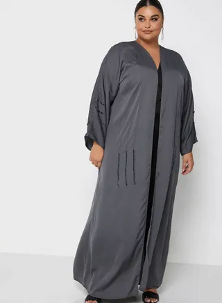 Embellished Piping Detail Abaya