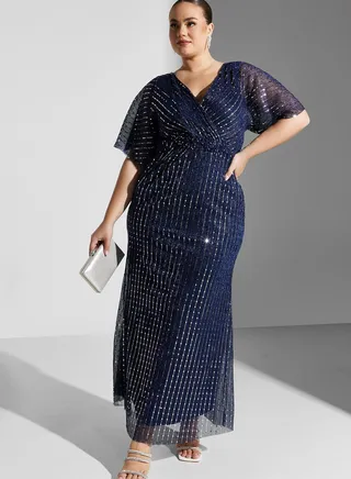 Surplice Detail Fit & Flare Dress