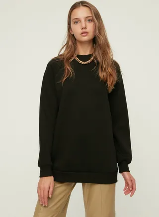 High Neck Knitted Sweatshirt