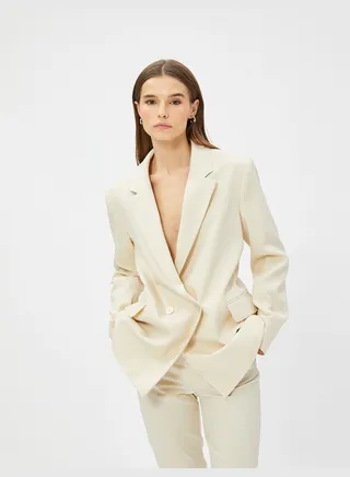 Wrapped Buttoned Oversized Blazer Vest