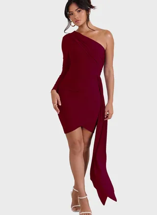One Shoulder Asymmetric Dress