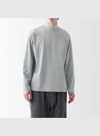 Brushed Jersey High Neck Long sleeve T-Shirt
