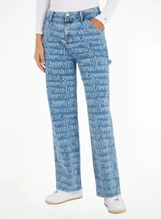High Waist Printed Jeans