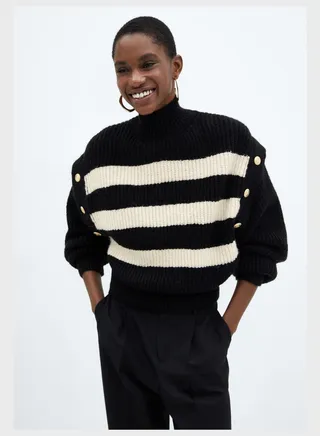 Turtle Neck Strip Sweater
