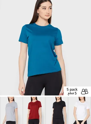 5 Pack Essential Crew Neck T-Shirt