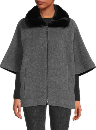 Alpaca Blend Faux Fur Coat