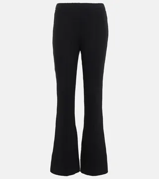 Ribbed cropped kick-flare pants