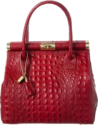 Persaman New York Anais Top Handle Embossed Leather Tote
