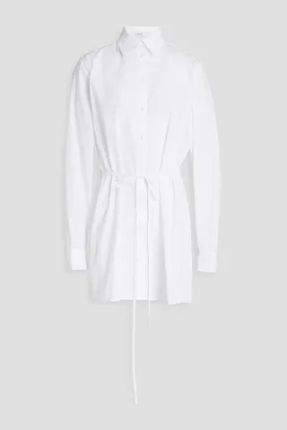 Cutout cotton-poplin shirt