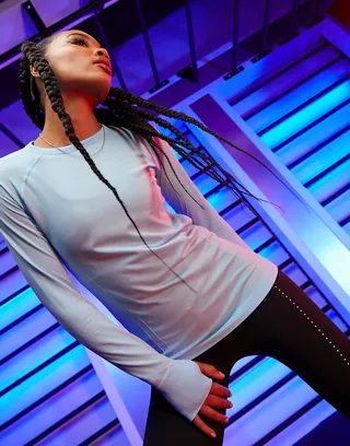 ASOS 4505 seamless long sleeve top in multi