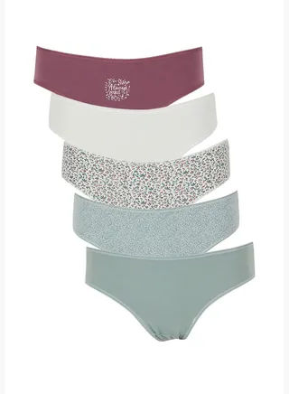 5 Pack Printed Thong Set
