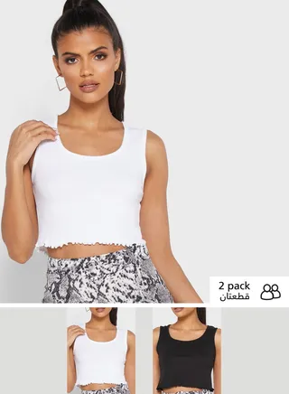 2 Pack Lettuce Hem Crop Top
