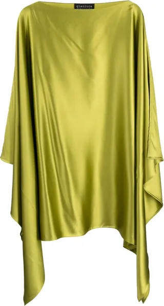 Cape-Design Silk Midi Dress