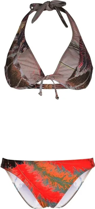 Graphic-Print Halterneck Bikini
