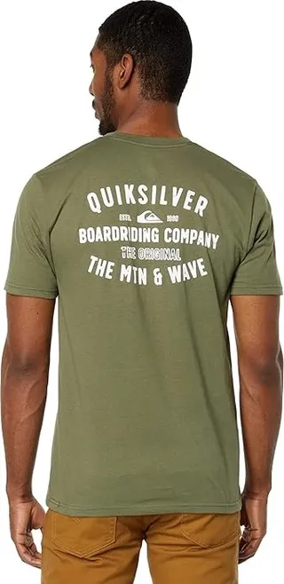 Quiksilver Surf Lockup Short Sleeve Tee (Four Leaf Clover) Men's Clothing
