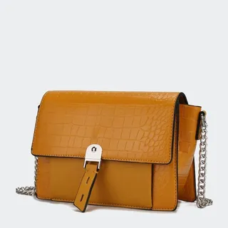 MKF Collection by Mia K Hope Crocodile Embossed Vegan Leather Women’s Shoulder Bag - Yellow