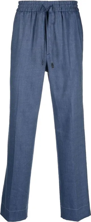 Straight-Leg Linen Trousers