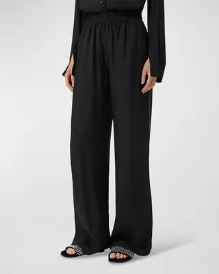 Alex EKD Silk Jacquard Wide-Leg Pants