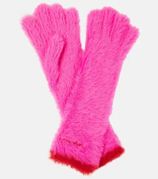 Les gants Neve long faux fur gloves