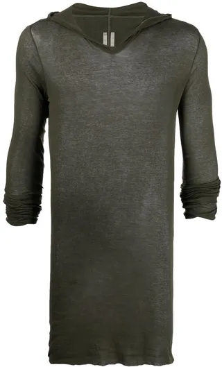 hooded ribbed long-sleeve T-shirt