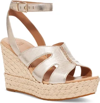 Ugg Women's Careena Ankle-Strap Espadrille Platform Wedge Sandals