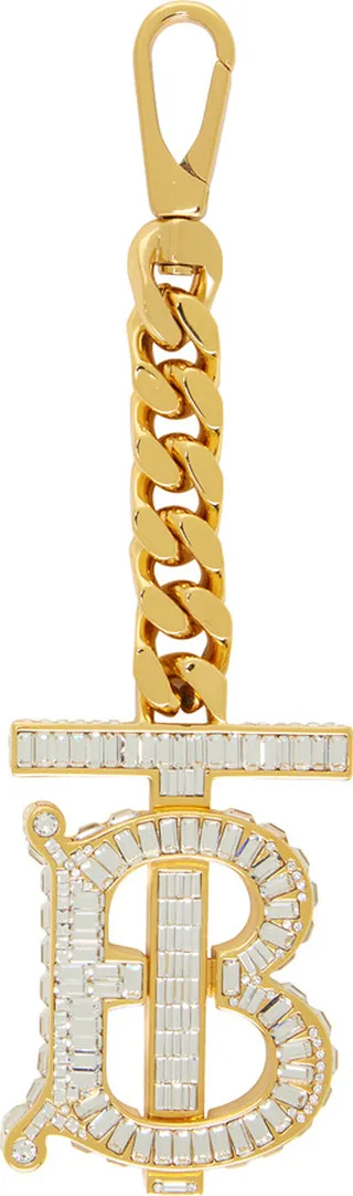 Burberry Gold Crystal-Cut Keychain