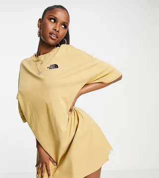 The North Face t-shirt dress in tan Exclusive at ASOS