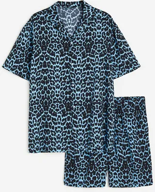 Regular Fit Pajama Shirt and Shorts