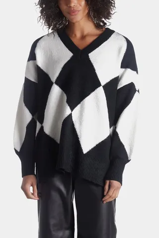 Argyle V-Neck Sweater