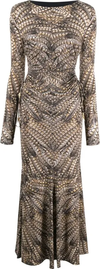 Cut-Out Patterned Dress