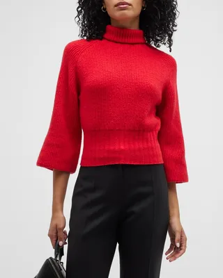 Raglan-Sleeve Turtleneck Pullover