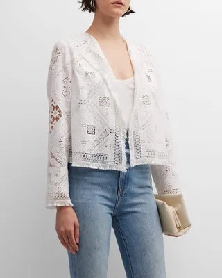 Andrea Patchwork Eyelet & Lace Jacket