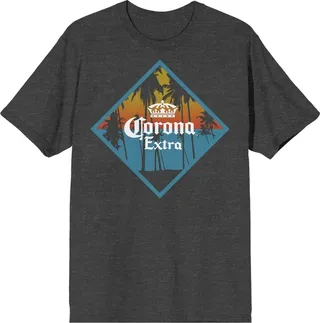 Corona Extra Logo Men’s Charcoal Heather T-Shirt-XXL