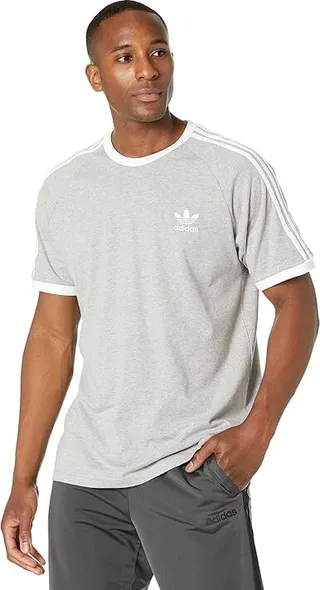 adidas Originals 3-Stripes Tee (Medium Grey Heather 3) Men's T Shirt
