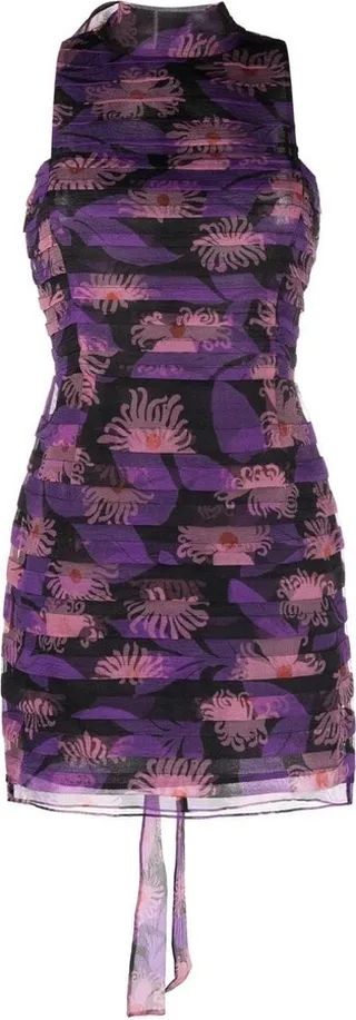 Spiral-Print Minidress