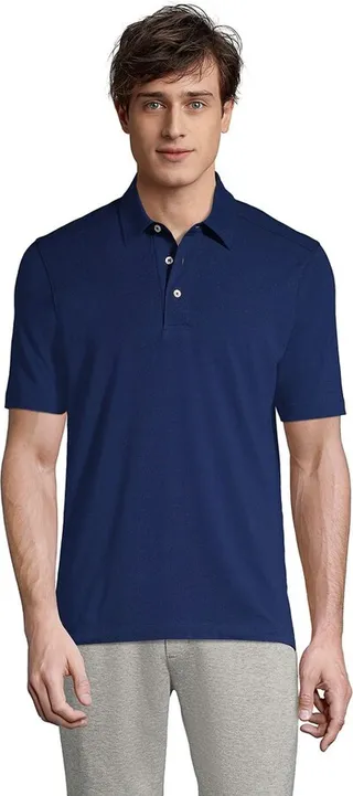 Lands' End Men's Traditional Fit Performance Polo - Small - Deep Sea Navy