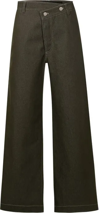 Asymmetric Four-Pocket Straight Trousers