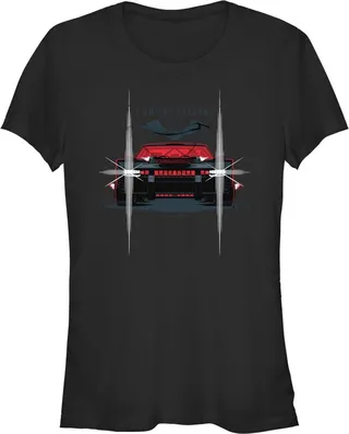 Junior's The Batman Batmobile Headlights I Am The Shadows T-Shirt - Black - Small
