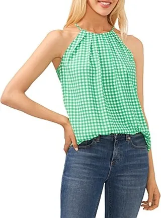 CeCe Checked Halter Top