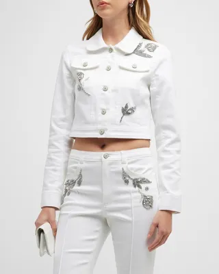 Regina Crystal Floral Cropped Jacket