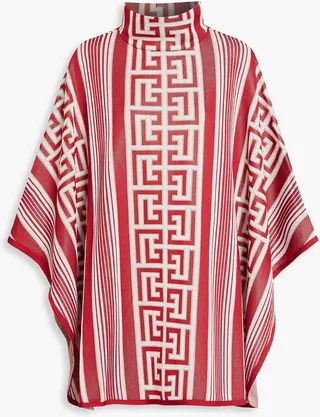 Jacquard-knit cape
