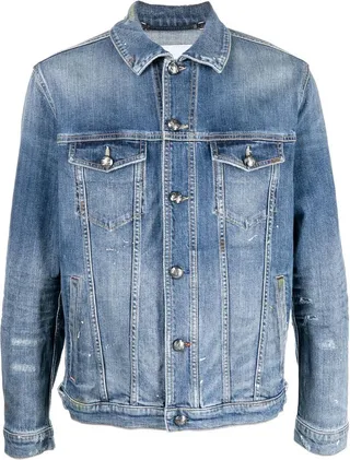 Paint-Splattered Denim Jacket