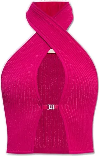 Misbhv Ribbed Halterneck Cut-Out Top