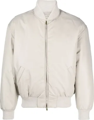 Zip-Up Wool-Blend Bomber Jacket