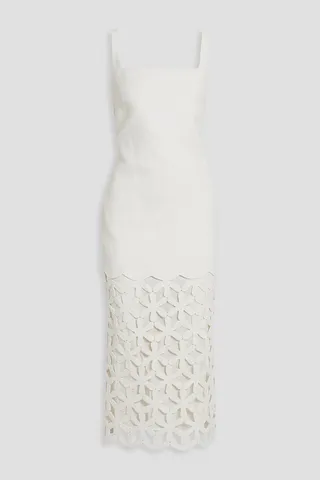Cutout hemp midi dress