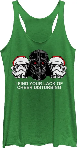 Women's Star Wars Christmas Empire Lack of Cheer Disturbing Racerback Tank Top - Envy Green - Small