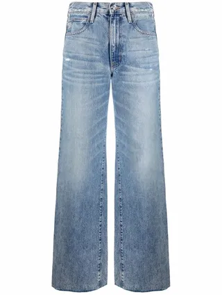 Grace frayed wide-leg jeans