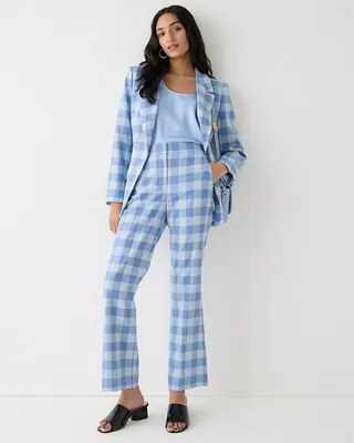 Collection Willa cropped flare pant in gingham Italian city wool blend