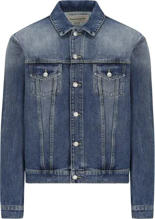 Alexander Mcqueen Logo Detailed Buttoned Denim Jacket