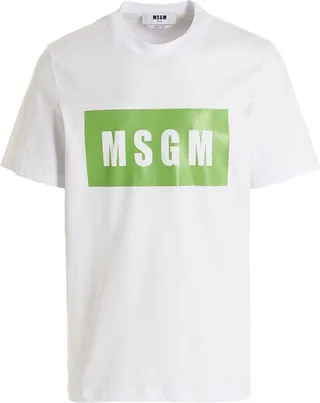 MSGM Logo Printed Crewneck T-Shirt